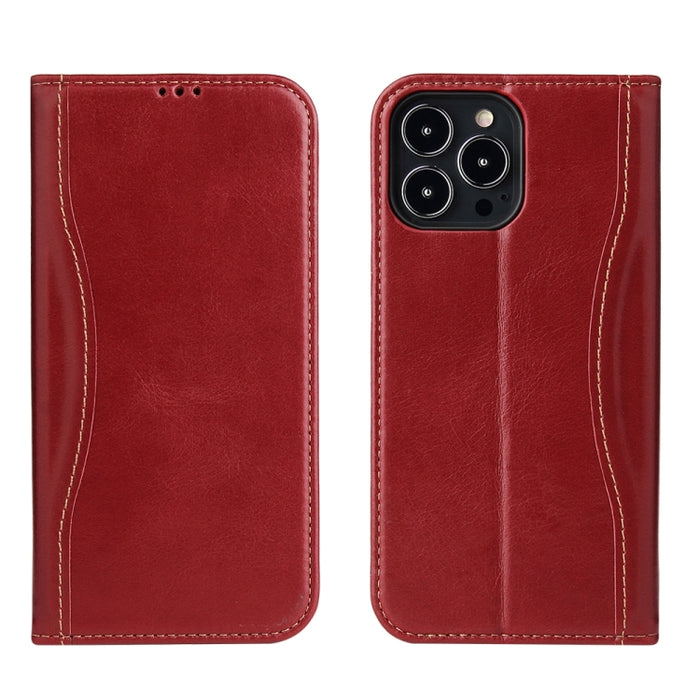 Estuche de cuero con tapa horizontal de cuero genuino con soporte y ranuras para tarjetas y billetera