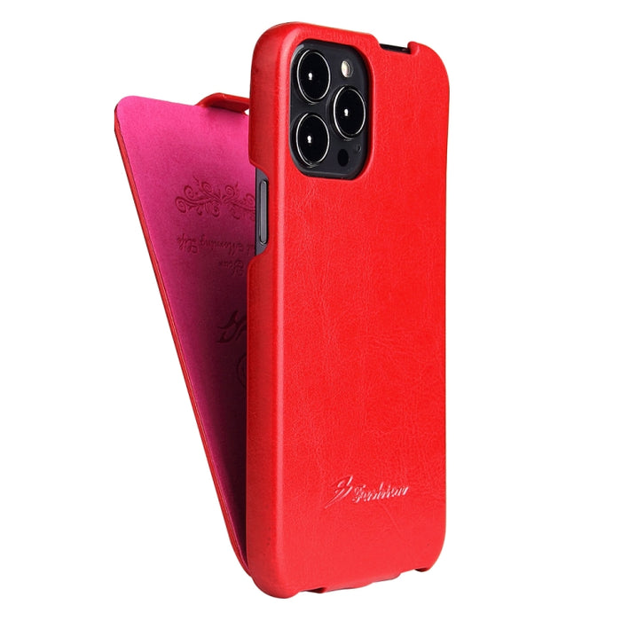 Funda de cuero PU con tapa vertical y textura de cera de aceite retro Fierre Shann