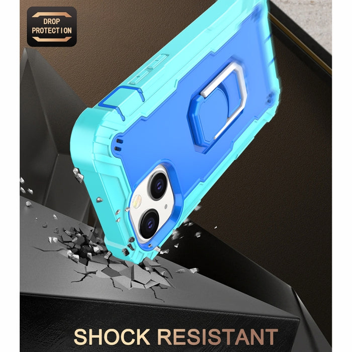 Funda protectora a prueba de golpes de PC + goma de 3 capas con soporte giratorio