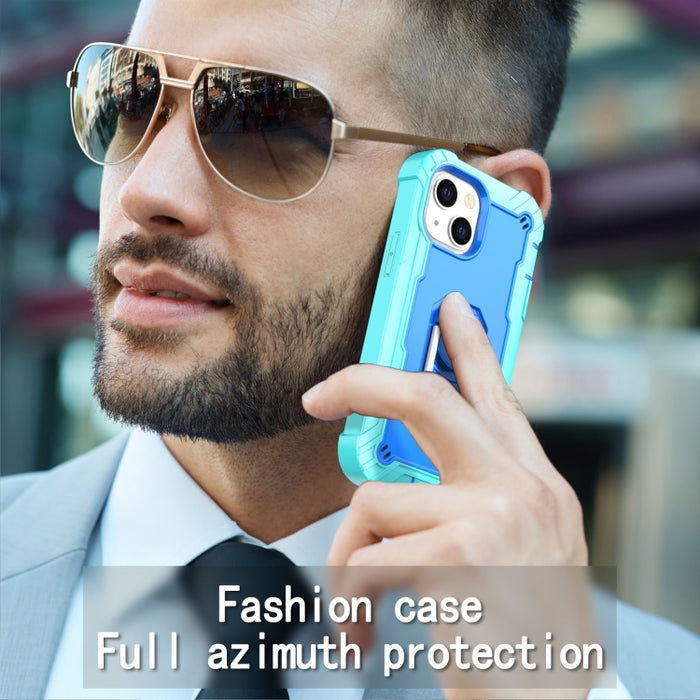 Funda protectora a prueba de golpes de PC + goma de 3 capas con soporte giratorio