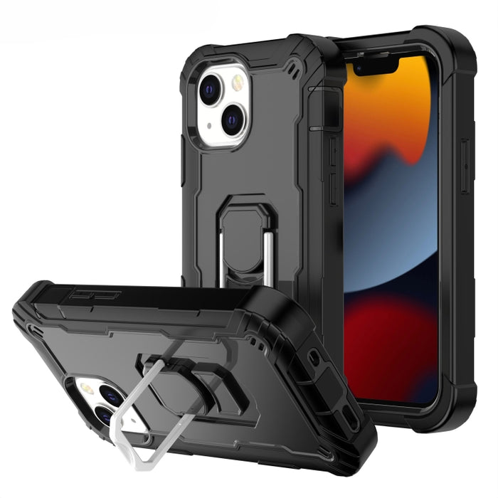 Funda protectora a prueba de golpes de PC + goma de 3 capas con soporte giratorio
