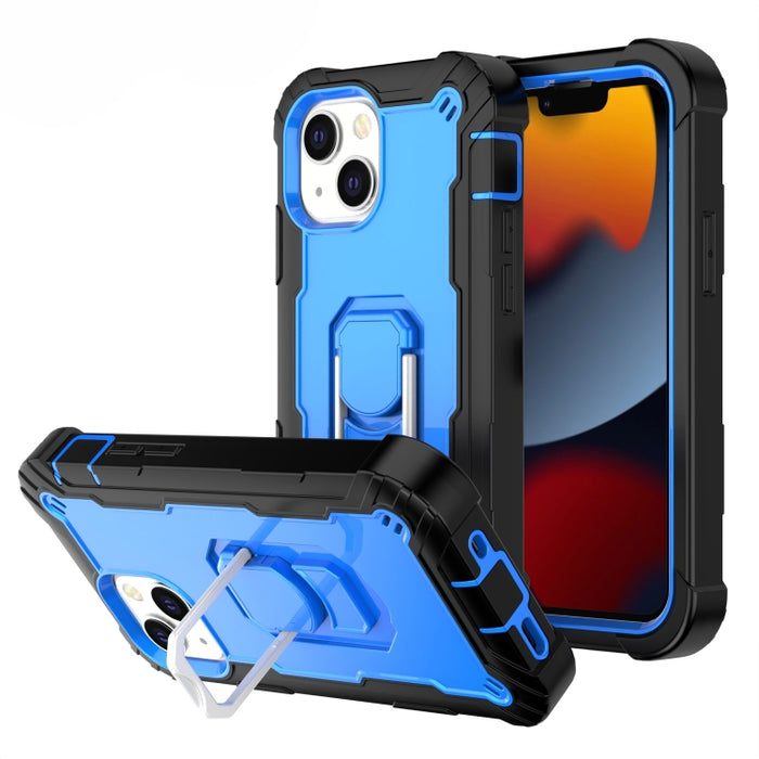 Funda protectora a prueba de golpes de PC + goma de 3 capas con soporte giratorio
