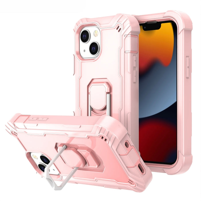 Funda protectora a prueba de golpes de PC + goma de 3 capas con soporte giratorio