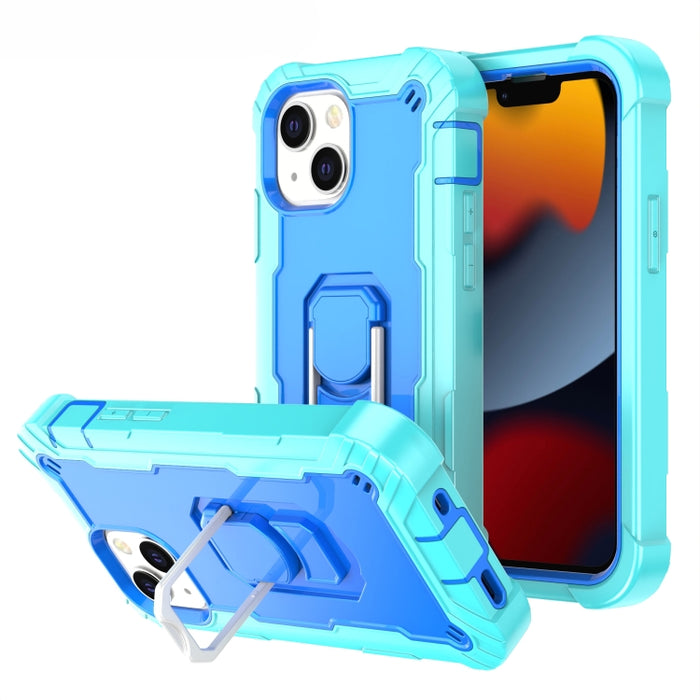Funda protectora a prueba de golpes de PC + goma de 3 capas con soporte giratorio