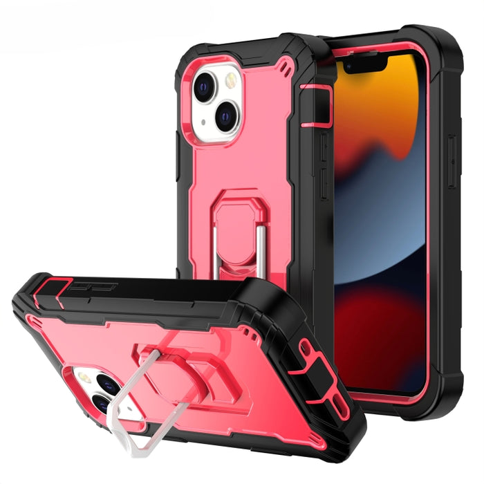 Funda protectora a prueba de golpes de PC + goma de 3 capas con soporte giratorio