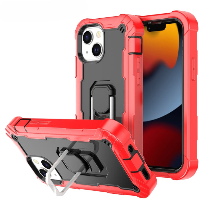 Funda protectora a prueba de golpes de PC + goma de 3 capas con soporte giratorio