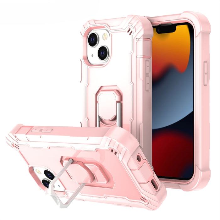 Funda protectora a prueba de golpes de PC + goma de 3 capas con soporte giratorio