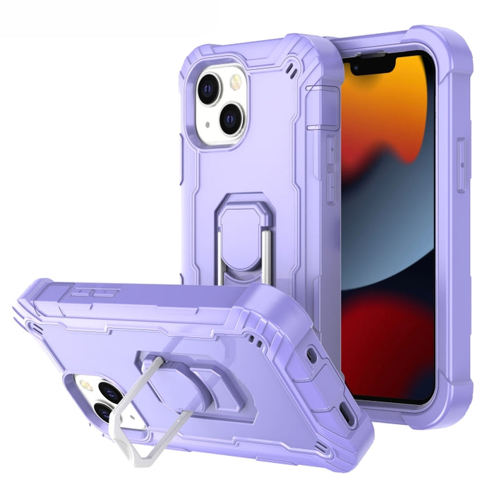 Funda protectora a prueba de golpes de PC + goma de 3 capas con soporte giratorio