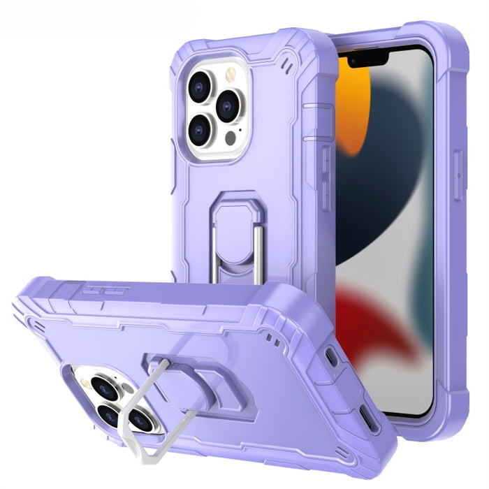 Funda protectora a prueba de golpes de PC + goma de 3 capas con soporte giratorio