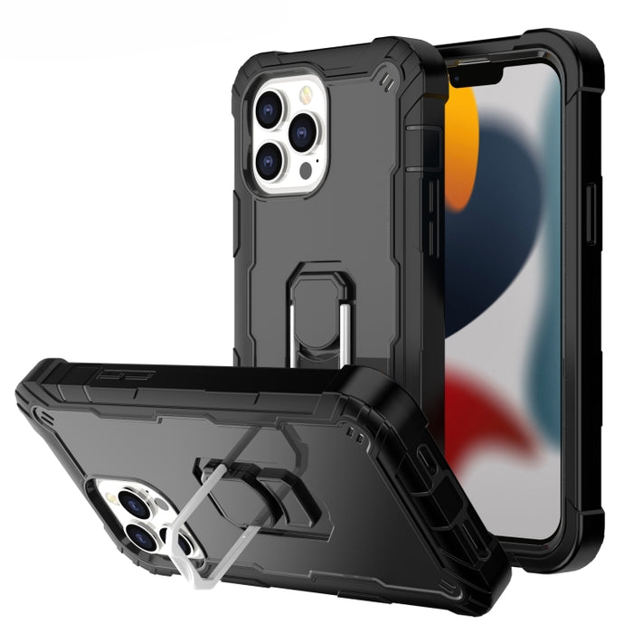 Funda protectora a prueba de golpes de PC + goma de 3 capas con soporte giratorio