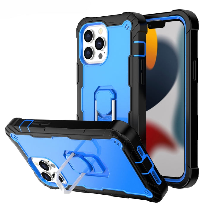 Funda protectora a prueba de golpes de PC + goma de 3 capas con soporte giratorio