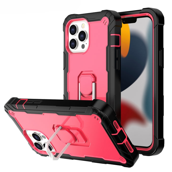 Funda protectora a prueba de golpes de PC + goma de 3 capas con soporte giratorio