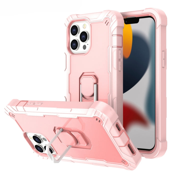 Funda protectora a prueba de golpes de PC + goma de 3 capas con soporte giratorio