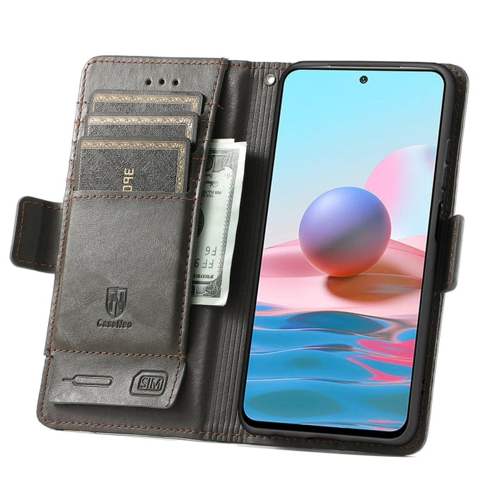 CaseNeo Business Splicing Dual Magnetic Buckle Funda de cuero de PU con tapa horizontal con soporte y ranuras para tarjetas y billetera, For Xiaomi Redmi Note 10, For Xiaomi Redmi Note 10 5G, For Xiaomi Redmi 10, For Xiaomi Redmi K40 Gaming            ...