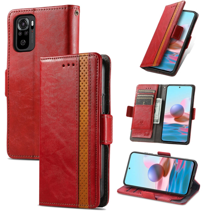 CaseNeo Business Splicing Dual Magnetic Buckle Funda de cuero de PU con tapa horizontal con soporte y ranuras para tarjetas y billetera, For Xiaomi Redmi Note 10, For Xiaomi Redmi Note 10 5G, For Xiaomi Redmi 10, For Xiaomi Redmi K40 Gaming            ...