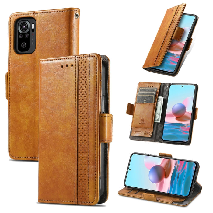 CaseNeo Business Splicing Dual Magnetic Buckle Funda de cuero de PU con tapa horizontal con soporte y ranuras para tarjetas y billetera, For Xiaomi Redmi Note 10, For Xiaomi Redmi Note 10 5G, For Xiaomi Redmi 10, For Xiaomi Redmi K40 Gaming            ...