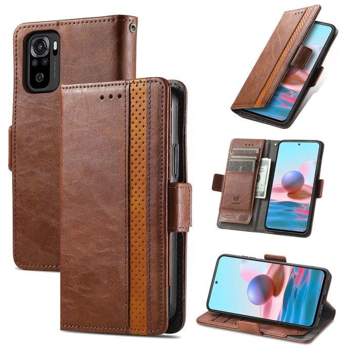CaseNeo Business Splicing Dual Magnetic Buckle Funda de cuero de PU con tapa horizontal con soporte y ranuras para tarjetas y billetera, For Xiaomi Redmi Note 10, For Xiaomi Redmi Note 10 5G, For Xiaomi Redmi 10, For Xiaomi Redmi K40 Gaming            ...