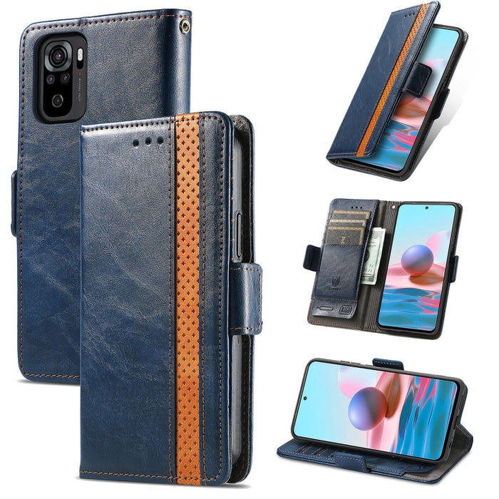 CaseNeo Business Splicing Dual Magnetic Buckle Funda de cuero de PU con tapa horizontal con soporte y ranuras para tarjetas y billetera, For Xiaomi Redmi Note 10, For Xiaomi Redmi Note 10 5G, For Xiaomi Redmi 10, For Xiaomi Redmi K40 Gaming            ...