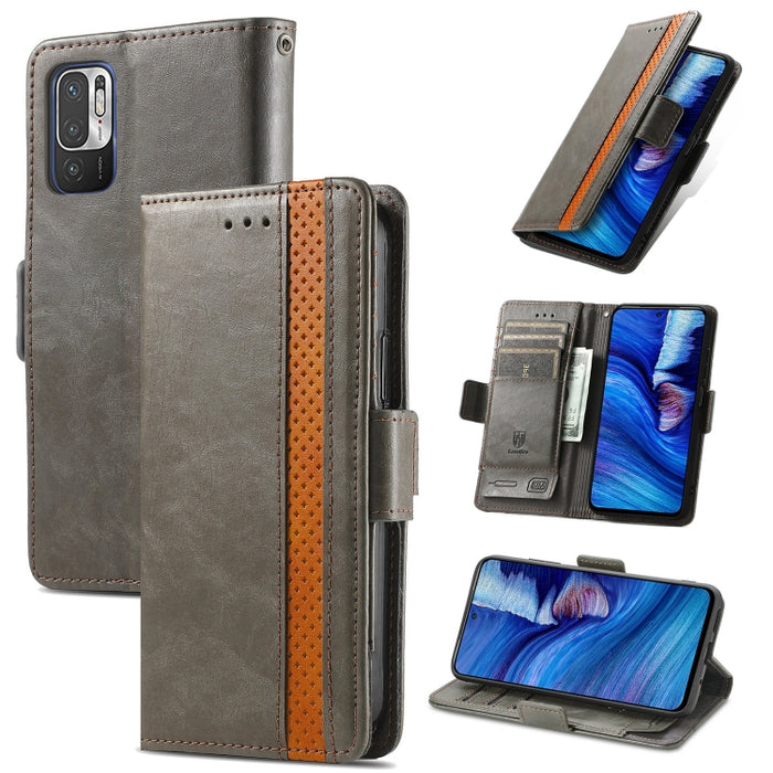 CaseNeo Business Splicing Dual Magnetic Buckle Funda de cuero de PU con tapa horizontal con soporte y ranuras para tarjetas y billetera, For Xiaomi Redmi Note 10, For Xiaomi Redmi Note 10 5G, For Xiaomi Redmi 10, For Xiaomi Redmi K40 Gaming            ...