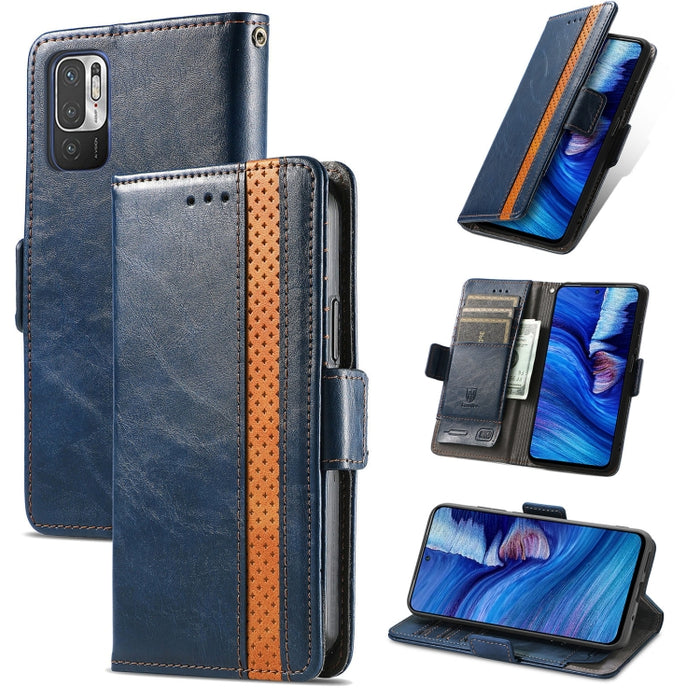 CaseNeo Business Splicing Dual Magnetic Buckle Funda de cuero de PU con tapa horizontal con soporte y ranuras para tarjetas y billetera, For Xiaomi Redmi Note 10, For Xiaomi Redmi Note 10 5G, For Xiaomi Redmi 10, For Xiaomi Redmi K40 Gaming            ...