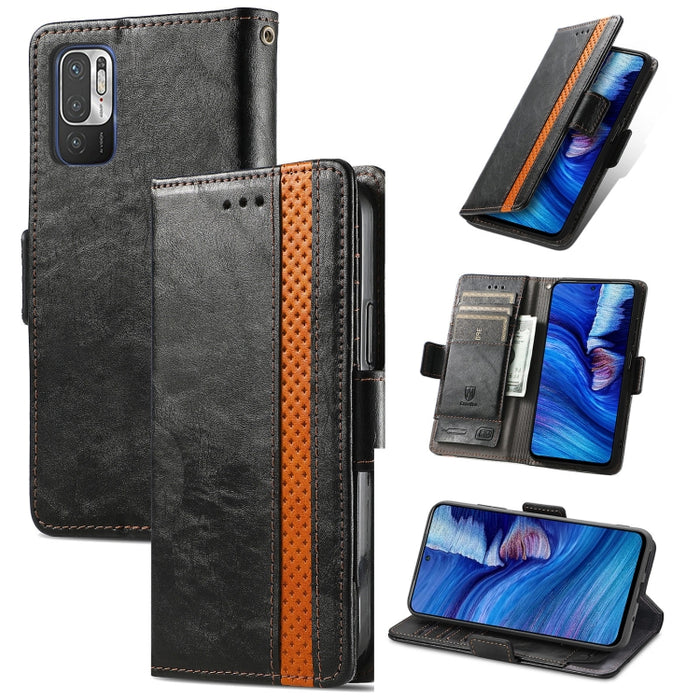 CaseNeo Business Splicing Dual Magnetic Buckle Funda de cuero de PU con tapa horizontal con soporte y ranuras para tarjetas y billetera, For Xiaomi Redmi Note 10, For Xiaomi Redmi Note 10 5G, For Xiaomi Redmi 10, For Xiaomi Redmi K40 Gaming            ...