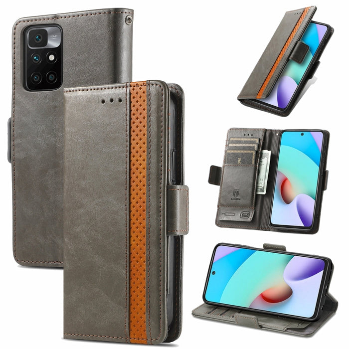 CaseNeo Business Splicing Dual Magnetic Buckle Funda de cuero de PU con tapa horizontal con soporte y ranuras para tarjetas y billetera, For Xiaomi Redmi Note 10, For Xiaomi Redmi Note 10 5G, For Xiaomi Redmi 10, For Xiaomi Redmi K40 Gaming            ...