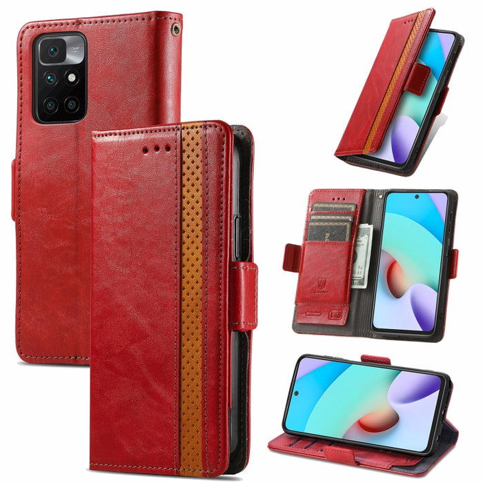 CaseNeo Business Splicing Dual Magnetic Buckle Funda de cuero de PU con tapa horizontal con soporte y ranuras para tarjetas y billetera, For Xiaomi Redmi Note 10, For Xiaomi Redmi Note 10 5G, For Xiaomi Redmi 10, For Xiaomi Redmi K40 Gaming            ...