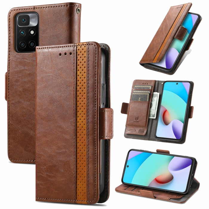 CaseNeo Business Splicing Dual Magnetic Buckle Funda de cuero de PU con tapa horizontal con soporte y ranuras para tarjetas y billetera, For Xiaomi Redmi Note 10, For Xiaomi Redmi Note 10 5G, For Xiaomi Redmi 10, For Xiaomi Redmi K40 Gaming            ...