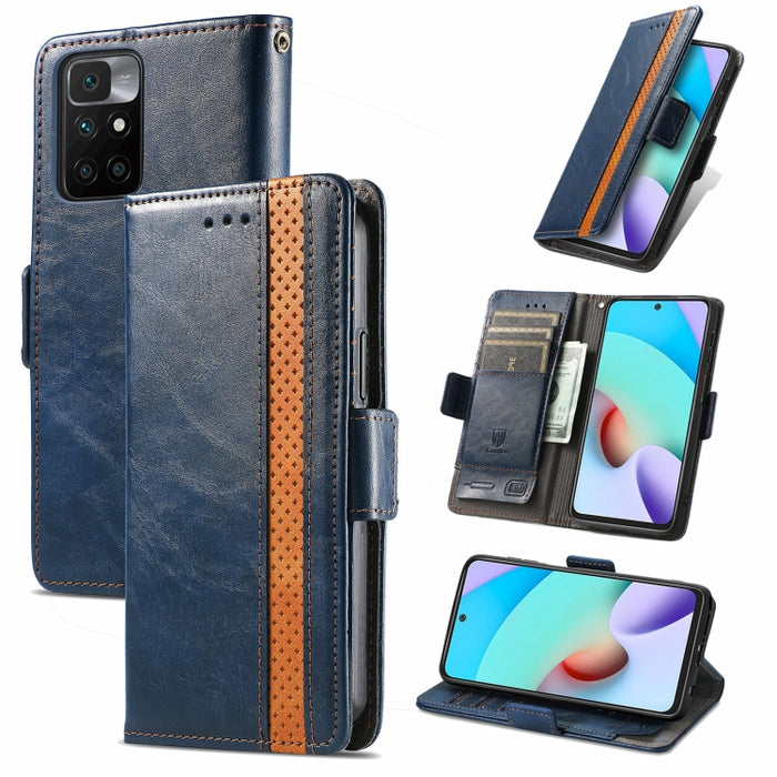 CaseNeo Business Splicing Dual Magnetic Buckle Funda de cuero de PU con tapa horizontal con soporte y ranuras para tarjetas y billetera, For Xiaomi Redmi Note 10, For Xiaomi Redmi Note 10 5G, For Xiaomi Redmi 10, For Xiaomi Redmi K40 Gaming            ...