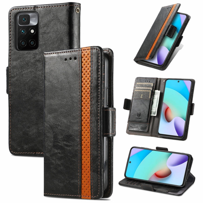 CaseNeo Business Splicing Dual Magnetic Buckle Funda de cuero de PU con tapa horizontal con soporte y ranuras para tarjetas y billetera, For Xiaomi Redmi Note 10, For Xiaomi Redmi Note 10 5G, For Xiaomi Redmi 10, For Xiaomi Redmi K40 Gaming            ...