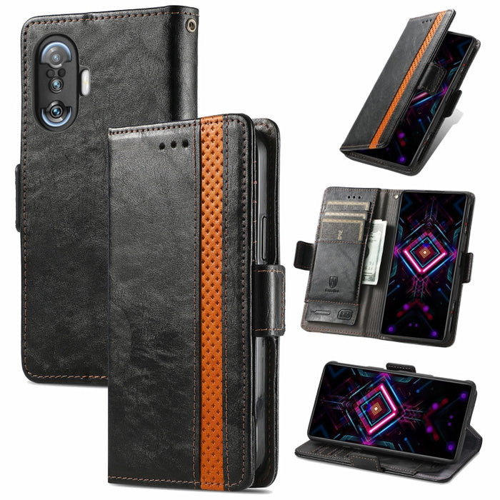 CaseNeo Business Splicing Dual Magnetic Buckle Funda de cuero de PU con tapa horizontal con soporte y ranuras para tarjetas y billetera, For Xiaomi Redmi Note 10, For Xiaomi Redmi Note 10 5G, For Xiaomi Redmi 10, For Xiaomi Redmi K40 Gaming            ...