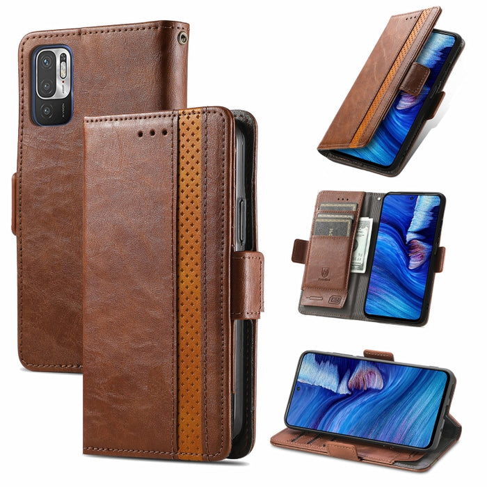 CaseNeo Business Splicing Dual Magnetic Buckle Funda de cuero de PU con tapa horizontal con soporte y ranuras para tarjetas y billetera, For Xiaomi Redmi Note 10, For Xiaomi Redmi Note 10 5G, For Xiaomi Redmi 10, For Xiaomi Redmi K40 Gaming            ...