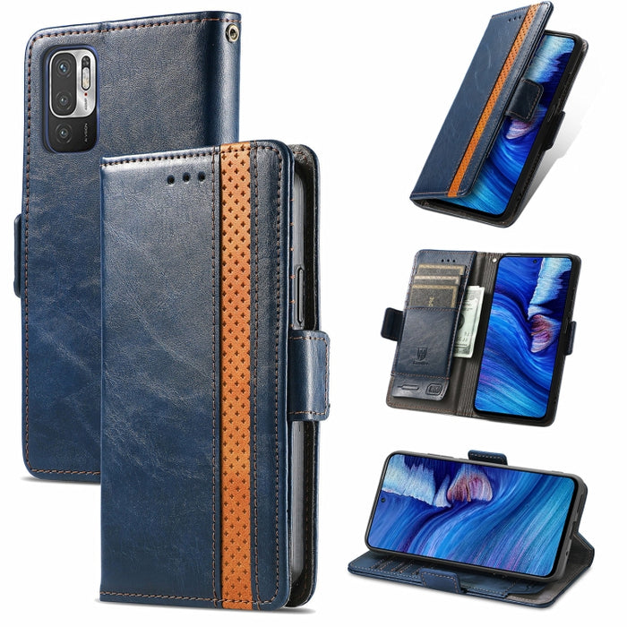 CaseNeo Business Splicing Dual Magnetic Buckle Funda de cuero de PU con tapa horizontal con soporte y ranuras para tarjetas y billetera, For Xiaomi Redmi Note 10, For Xiaomi Redmi Note 10 5G, For Xiaomi Redmi 10, For Xiaomi Redmi K40 Gaming            ...