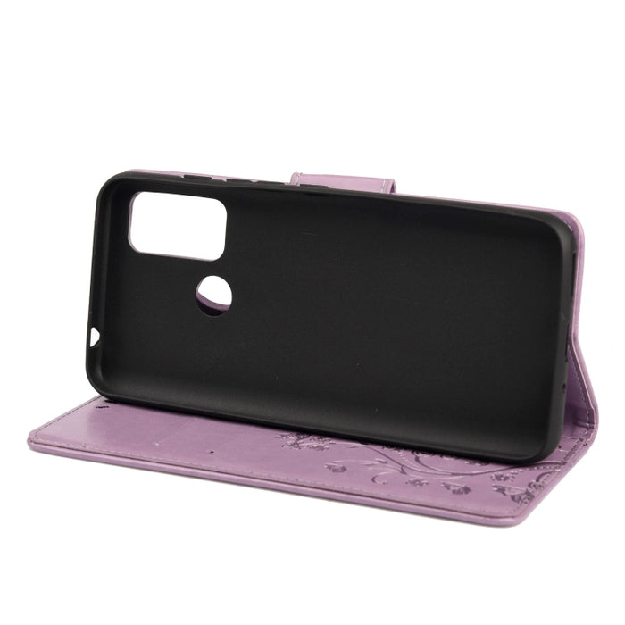 Estuche de cuero con tapa horizontal con patrón de flores de mariposa con soporte y ranuras para tarjetas y billetera, For Wiko Power U30, For Xiaomi Redmi 10