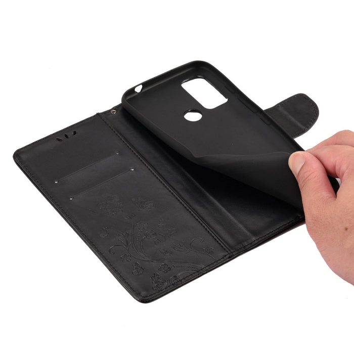 Estuche de cuero con tapa horizontal con patrón de flores de mariposa con soporte y ranuras para tarjetas y billetera, For Wiko Power U30, For Xiaomi Redmi 10