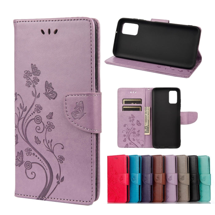 Estuche de cuero con tapa horizontal con patrón de flores de mariposa con soporte y ranuras para tarjetas y billetera, For Wiko Power U30, For Xiaomi Redmi 10