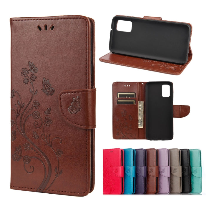 Estuche de cuero con tapa horizontal con patrón de flores de mariposa con soporte y ranuras para tarjetas y billetera, For Wiko Power U30, For Xiaomi Redmi 10