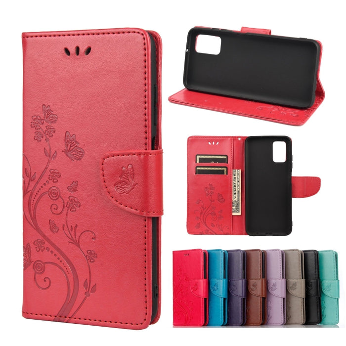 Estuche de cuero con tapa horizontal con patrón de flores de mariposa con soporte y ranuras para tarjetas y billetera, For Wiko Power U30, For Xiaomi Redmi 10