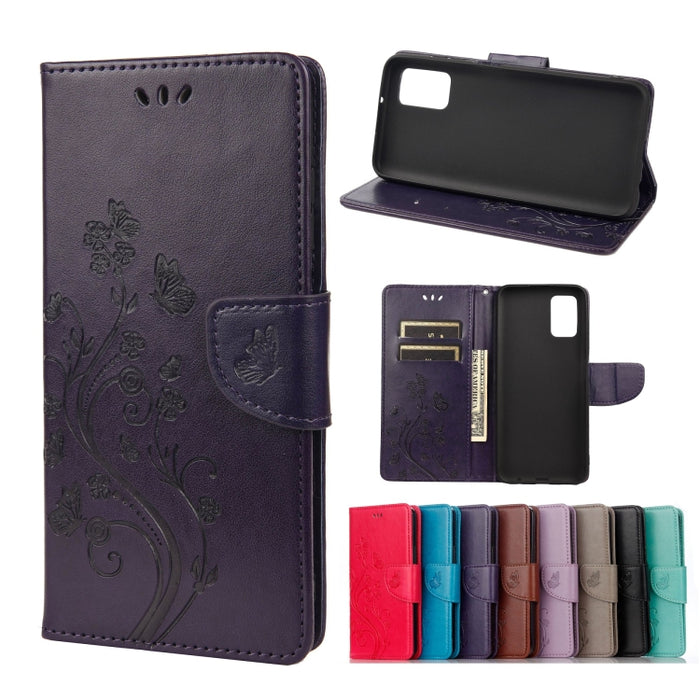 Estuche de cuero con tapa horizontal con patrón de flores de mariposa con soporte y ranuras para tarjetas y billetera, For Wiko Power U30, For Xiaomi Redmi 10