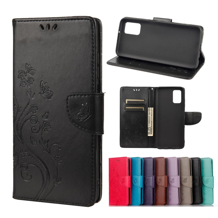 Estuche de cuero con tapa horizontal con patrón de flores de mariposa con soporte y ranuras para tarjetas y billetera, For Wiko Power U30, For Xiaomi Redmi 10