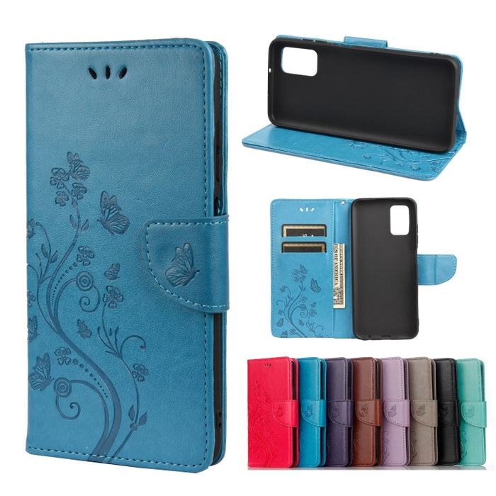 Estuche de cuero con tapa horizontal con patrón de flores de mariposa con soporte y ranuras para tarjetas y billetera, For Wiko Power U30, For Xiaomi Redmi 10