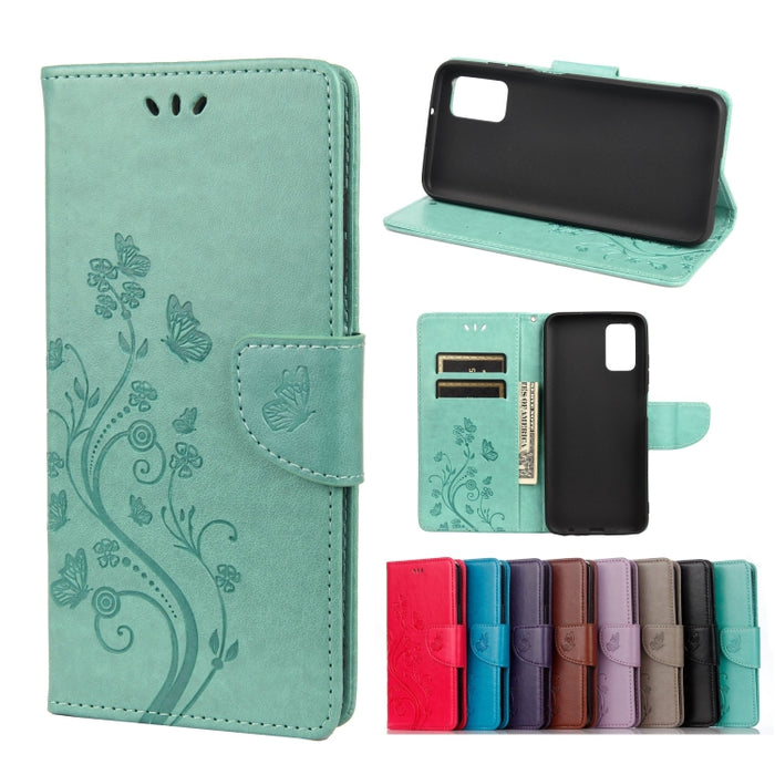 Estuche de cuero con tapa horizontal con patrón de flores de mariposa con soporte y ranuras para tarjetas y billetera, For Wiko Power U30, For Xiaomi Redmi 10