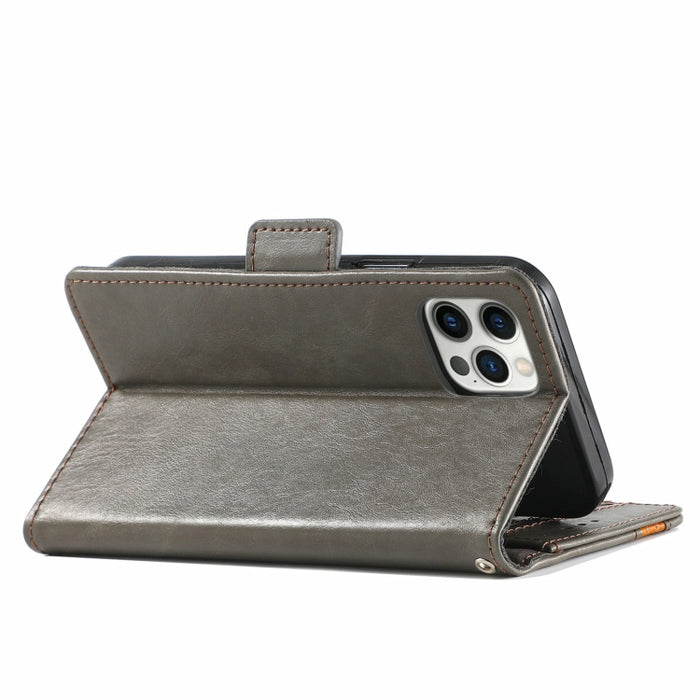 CaseNeo Business Splicing Dual Magnetic Buckle Funda de cuero de PU con tapa horizontal con soporte y ranuras para tarjetas y billetera