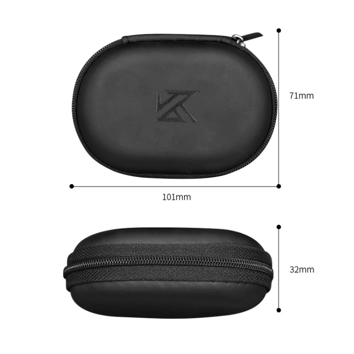 Caja de almacenamiento de auriculares con cargador de cable de datos ovalado de cuero PU portátil KZ