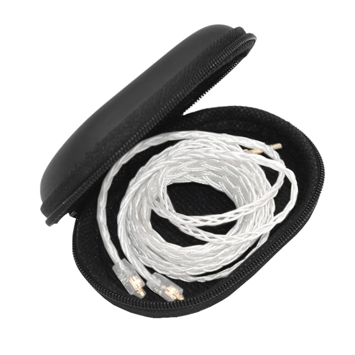 Caja de almacenamiento de auriculares con cargador de cable de datos ovalado de cuero PU portátil KZ