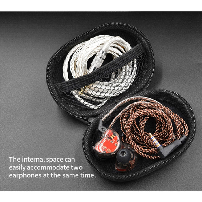 Caja de almacenamiento de auriculares con cargador de cable de datos ovalado de cuero PU portátil KZ