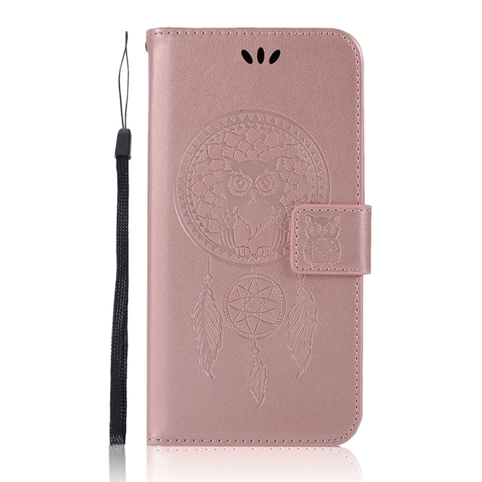 Wind Chime Owl Patrón en relieve Funda de cuero con tapa horizontal con soporte y ranuras para tarjetas y billetera, For Xiaomi Redmi 10