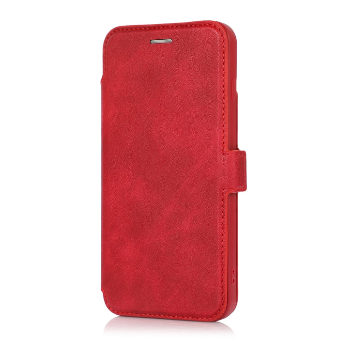 Push Window Doble hebilla PU + Funda de cuero con tapa horizontal de silicona con soporte y ranura para tarjeta