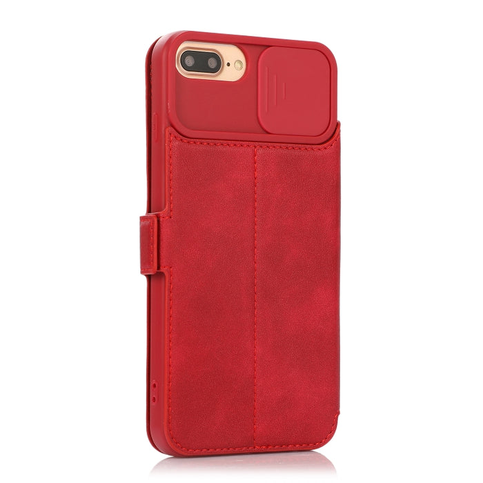 Push Window Doble hebilla PU + Funda de cuero con tapa horizontal de silicona con soporte y ranura para tarjeta