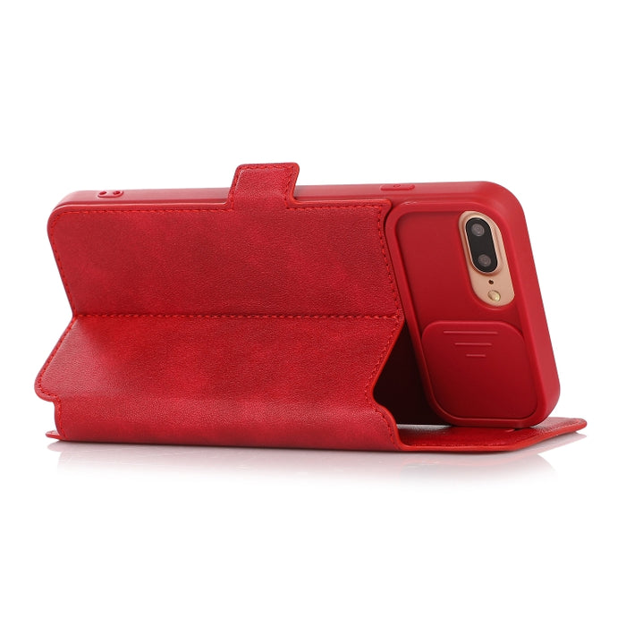 Push Window Doble hebilla PU + Funda de cuero con tapa horizontal de silicona con soporte y ranura para tarjeta
